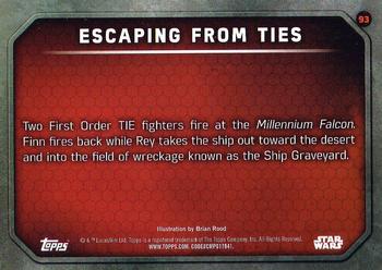 2015 Topps Star Wars: The Force Awakens #93 Escaping from TIEs Back