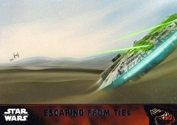 2015 Topps Star Wars: The Force Awakens #93 Escaping from TIEs Front