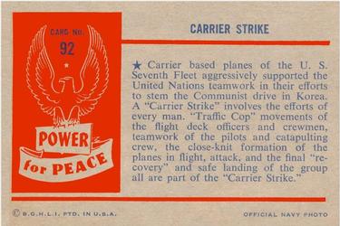 1954 Bowman Power for Peace (R701-10) #92 CARRIER STRIKE Back