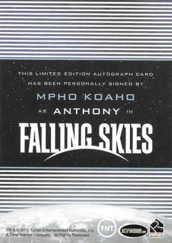 2012 Rittenhouse Falling Skies - Autographs #NNO Mpho Koaho Back
