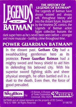 1995 SkyBox Kenner Legends of Batman #K5 Power Guardian Batman Back