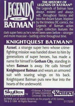 1995 SkyBox Kenner Legends of Batman #K8 Knightquest Batman Back
