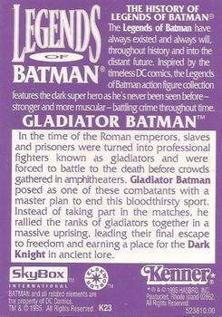 1995 SkyBox Kenner Legends of Batman #K23 Gladiator Batman Back