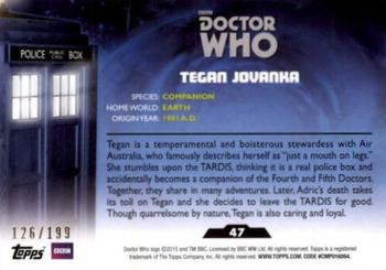 2015 Topps Doctor Who - Blue #47 Tegan Jovanka Back