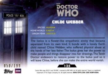 2015 Topps Doctor Who - Blue #125 Chloe Webber Back