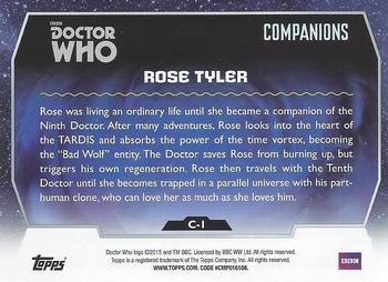 2015 Topps Doctor Who - Companions #C-1 Rose Tyler Back