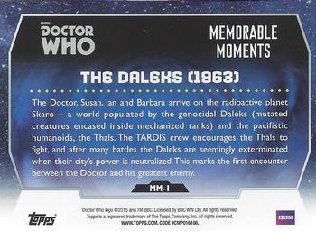2015 Topps Doctor Who - Memorable Moments #MM-1 The Daleks Back