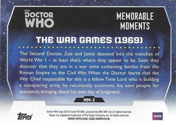 2015 Topps Doctor Who - Memorable Moments #MM-3 The War Games Back