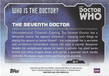 2015 Topps Doctor Who - Who is the Doctor? #D-7 The Seventh Doctor Back