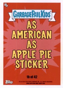 2016 Topps Garbage Pail Kids American As Apple Pie In Your Face #1b Freda Fence Back