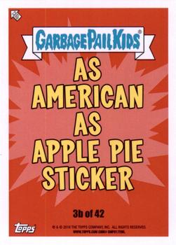 2016 Topps Garbage Pail Kids American As Apple Pie In Your Face #3b Cody Cook Back