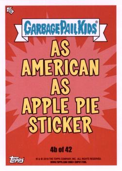 2016 Topps Garbage Pail Kids American As Apple Pie In Your Face #4b Sam Burger Back