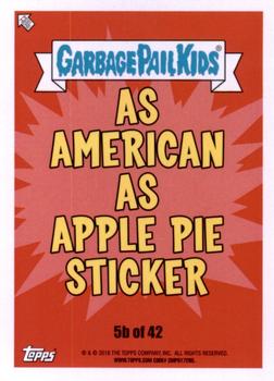 2016 Topps Garbage Pail Kids American As Apple Pie In Your Face #5b Bald Edgar Back