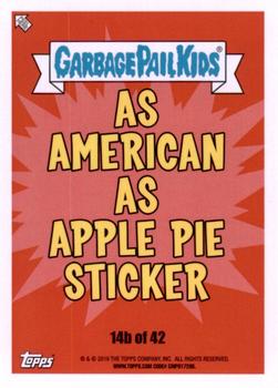 2016 Topps Garbage Pail Kids American As Apple Pie In Your Face #14b Missy America Back