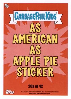2016 Topps Garbage Pail Kids American As Apple Pie In Your Face #20a Don't Tread On Mia Back