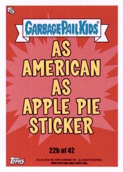2016 Topps Garbage Pail Kids American As Apple Pie In Your Face #22b Sock Hope Back
