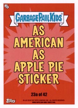 2016 Topps Garbage Pail Kids American As Apple Pie In Your Face #23a Tom Prom Back