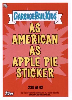 2016 Topps Garbage Pail Kids American As Apple Pie In Your Face #23b Social Sal Back