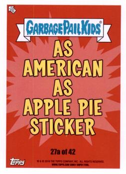2016 Topps Garbage Pail Kids American As Apple Pie In Your Face #27a Carni-Val Back