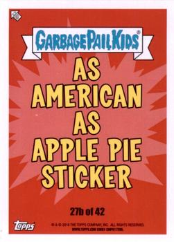 2016 Topps Garbage Pail Kids American As Apple Pie In Your Face #27b Whack Jack Back