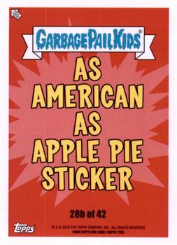 2016 Topps Garbage Pail Kids American As Apple Pie In Your Face #28b Pile Up Kyle Back