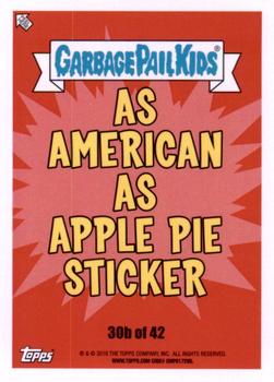 2016 Topps Garbage Pail Kids American As Apple Pie In Your Face #30b In-Jory Back