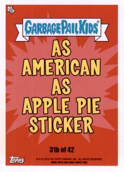 2016 Topps Garbage Pail Kids American As Apple Pie In Your Face #31b Har Lee Back