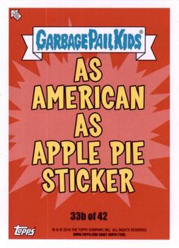 2016 Topps Garbage Pail Kids American As Apple Pie In Your Face #33b Crude Craig Back