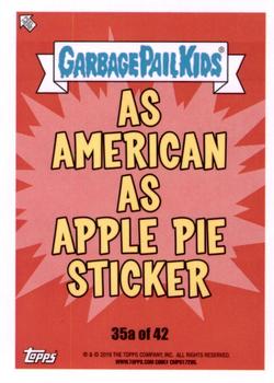 2016 Topps Garbage Pail Kids American As Apple Pie In Your Face #35a Addict Ted Back