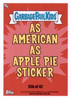 2016 Topps Garbage Pail Kids American As Apple Pie In Your Face #35b Phony Phil Back