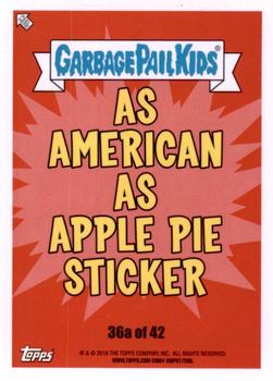 2016 Topps Garbage Pail Kids American As Apple Pie In Your Face #36a Buddy Blues Back