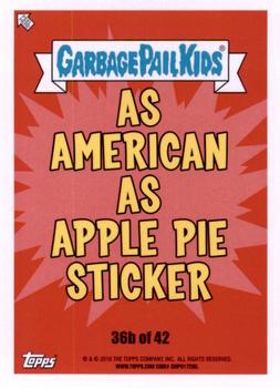 2016 Topps Garbage Pail Kids American As Apple Pie In Your Face #36b Teary Terry Back