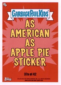 2016 Topps Garbage Pail Kids American As Apple Pie In Your Face #37a Hitchhike Mike Back