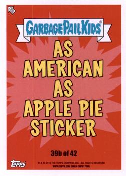 2016 Topps Garbage Pail Kids American As Apple Pie In Your Face #39b Toga Todd Back