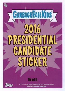 2016 Topps Garbage Pail Kids American As Apple Pie In Your Face #1b Cyber Clinton Back