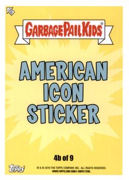 2016 Topps Garbage Pail Kids American As Apple Pie In Your Face #4b Dentures Dylan Back