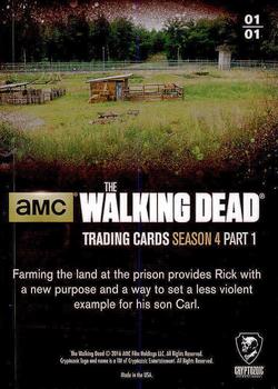 2016 Cryptozoic The Walking Dead Season 4: Part 1 #01 Card Title Back