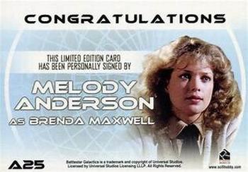 2006 Rittenhouse Battlestar Galactica: Colonial Warriors - Autographs #A25 Melody Anderson Back