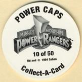 1994 Collect-A-Card Mighty Morphin Power Rangers Series 2 Retail - Power Caps #10 Bulk Back