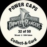 1994 Collect-A-Card Mighty Morphin Power Rangers Series 2 Retail - Power Caps #32 Gnarly Gnome Back