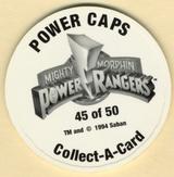 1994 Collect-A-Card Mighty Morphin Power Rangers Series 2 Retail - Power Caps #45 Mastodon Dinozord Back