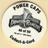 1994 Collect-A-Card Mighty Morphin Power Rangers Series 2 Retail - Power Caps #46 Triceratops Dinozord Back