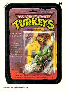 1991 Topps Wacky Packages #36a Oldage Mutant Nasty Turkeys Front