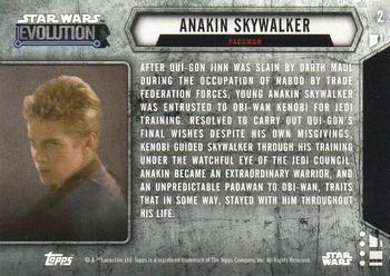 2016 Topps Star Wars Evolution #2 Anakin Skywalker Back