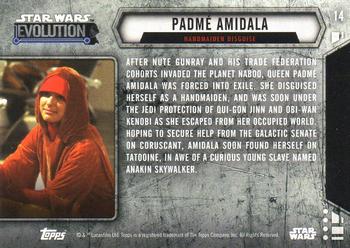 2016 Topps Star Wars Evolution #14 Padme Amidala Back