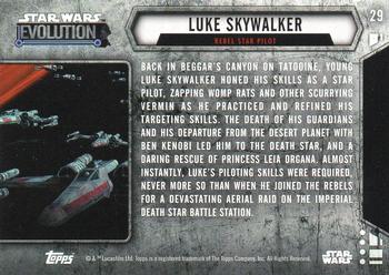 2016 Topps Star Wars Evolution #29 Luke Skywalker Back