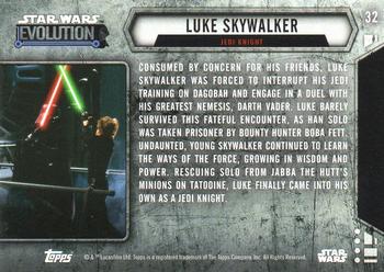 2016 Topps Star Wars Evolution #32 Luke Skywalker Back