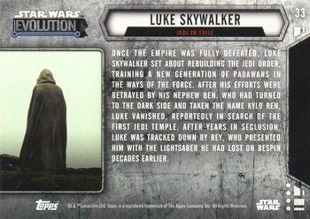 2016 Topps Star Wars Evolution #33 Luke Skywalker Back