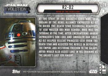 2016 Topps Star Wars Evolution #78 R2-D2 Back