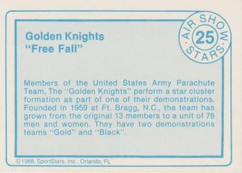 1988 SportStars Air Show Stars #25 Golden Knights Back